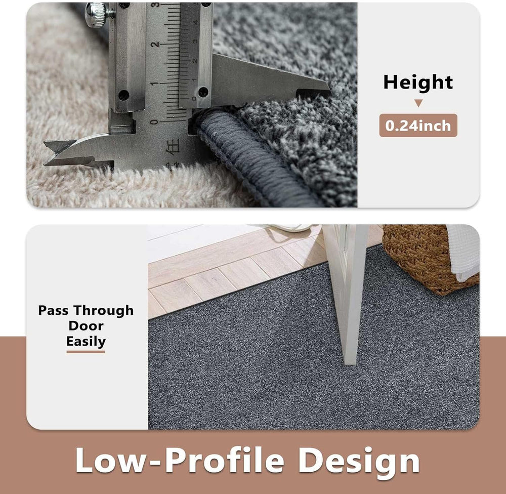 5x7 Grey Area Rug Non-Slip Washable Soft Thin for Living Room Bedroom