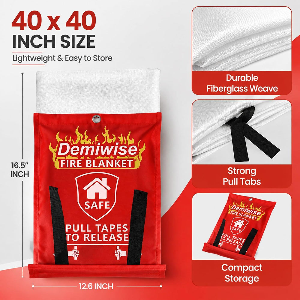 Emergency Fire Blankets for Home and Kitchen,8-Pack 40"x40"