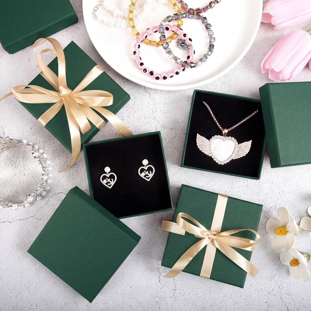 Tenceur 100 Pcs Christmas Jewelry Gift Box Bulk