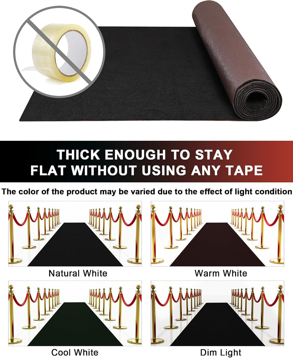 450GSM Extra Thick Black Carpet Runner for Party & Events, 3ft x 30ft