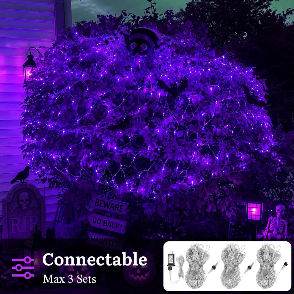 Purple Halloween Net Lights Outdoor Mesh Lights 12 * 5ft