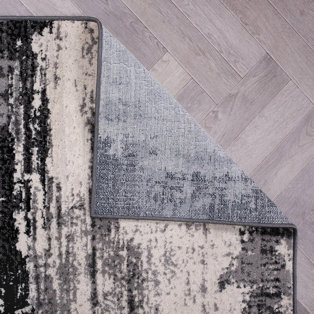 Rugshop Modern Abstract Soft Living Room Bedroom Runner Rug Black 2' x 7&...