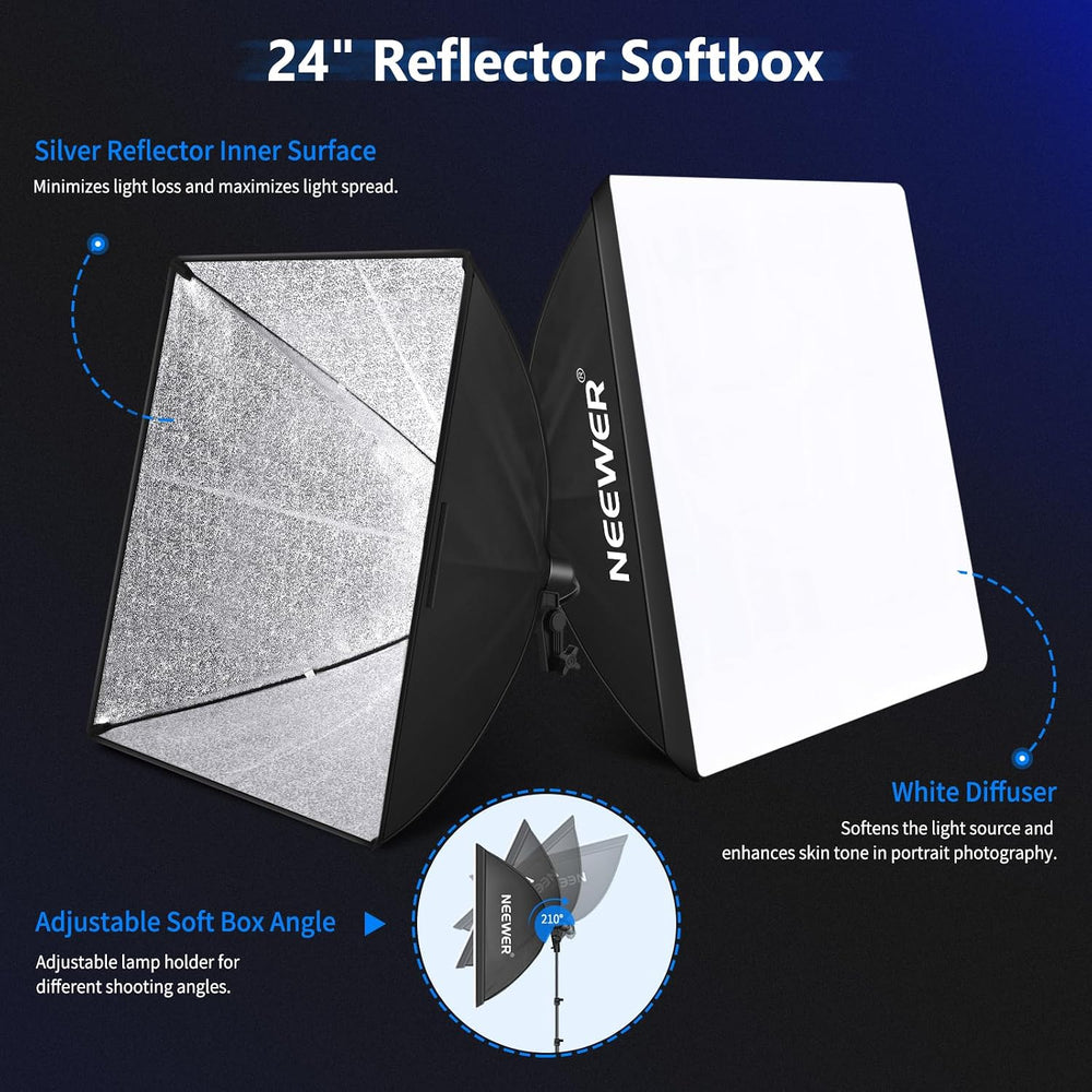 NEEWER Photography Lighting kit with Backdrops, 8.5x10ft Backdrop Stands, UL ...