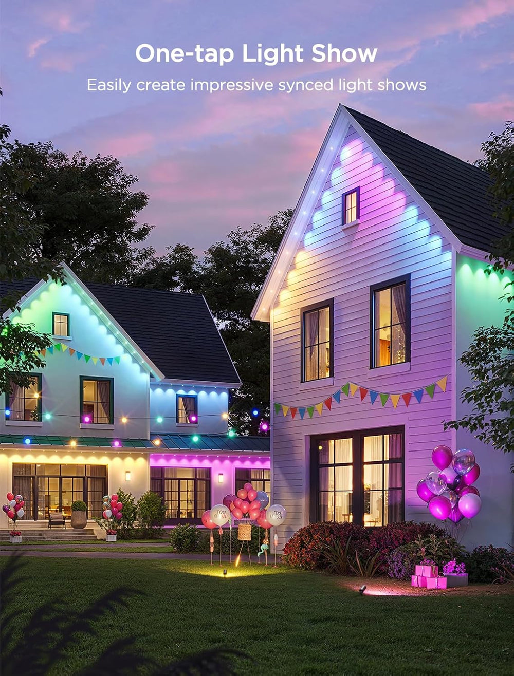 Govee Permanent Outdoor Lights 2, 150ft RGBIC Outdoor Lights with 100 Modes