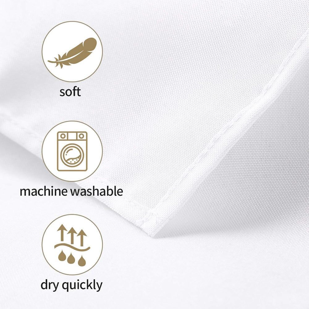 50pcs Polyester Cloth Napkins - 17 x 17 inch White Dinner Washable Napkins wi...