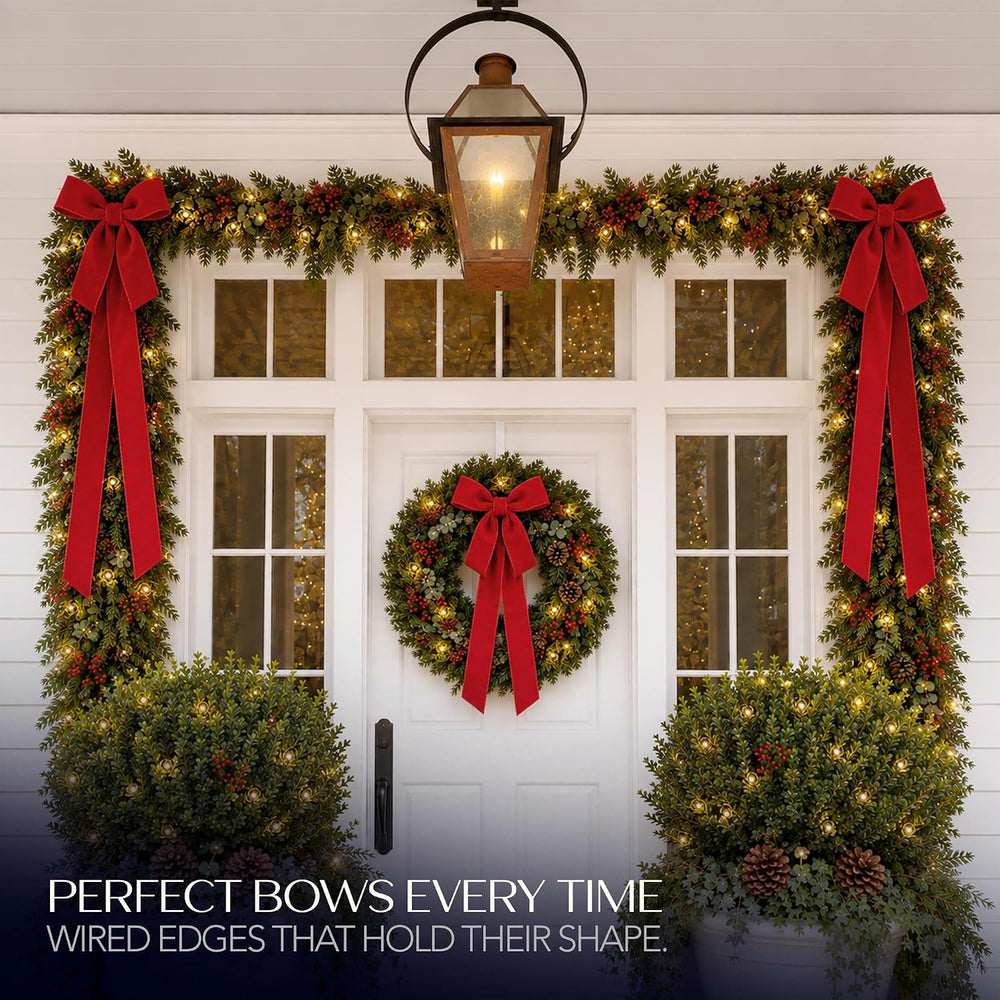 Royal Imports Traditional Wired Waterproof Christmas Ribbon
