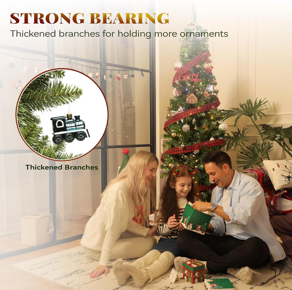 YITAHOME 7.5FT Prelit Green Fraser Fir Pencil Christmas Tree with Remote