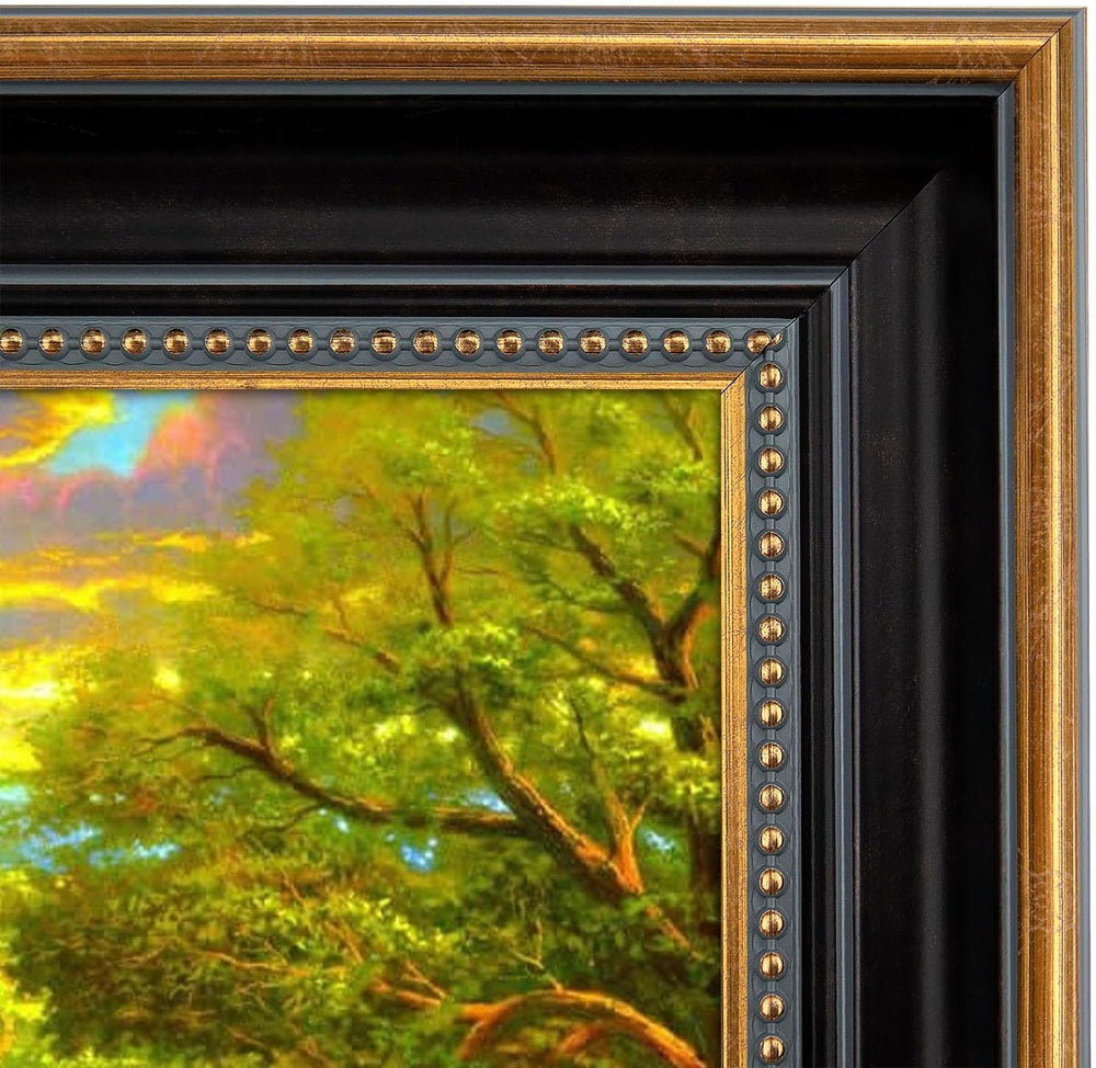 11x17 Ornate Photo Frame with Real Glass Front,Gold/Black Poster Frame