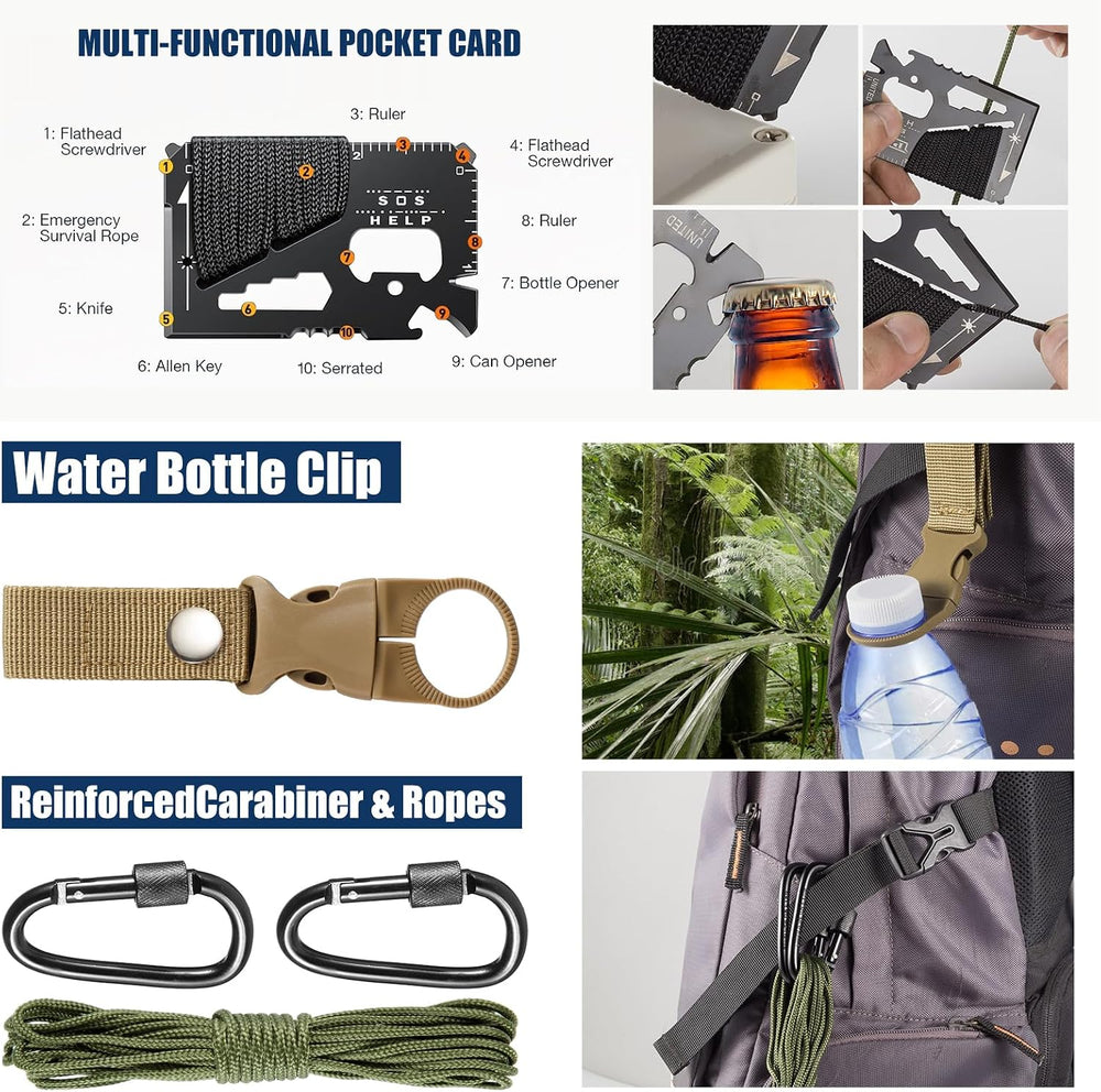 Survival Kit and Emergency Gear for Men - 66 in 1 Outdoor Equipment