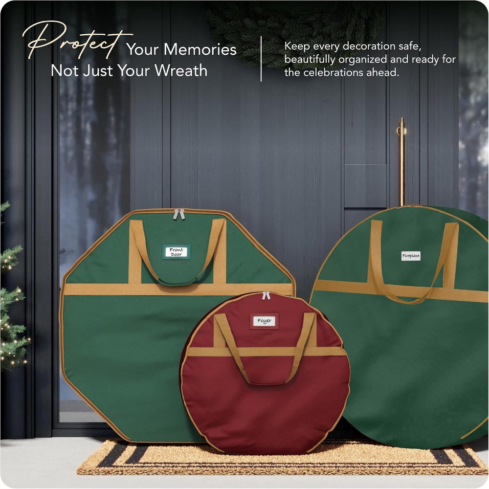 Covermates Standard Wreath Storage Bag with Pouch, 30" Diameter, Red