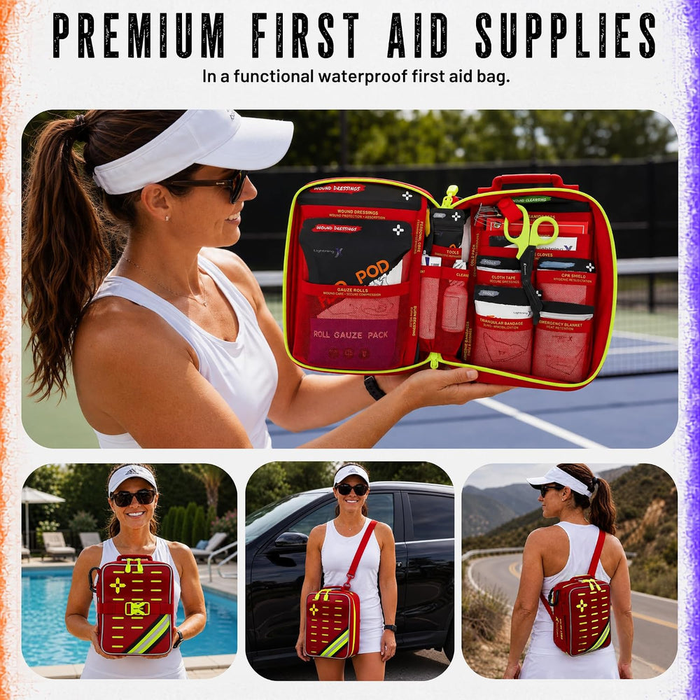 Lightning X 269 Piece First Aid Kit OSHA ANSI Class A+, Soft Case Emergency M...