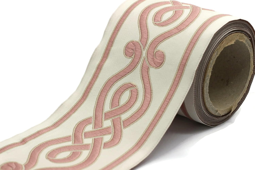 3.8 Yards Spool 3.9" Spiral Drapery Trim Jacquard Ribbon for Your Drapes...