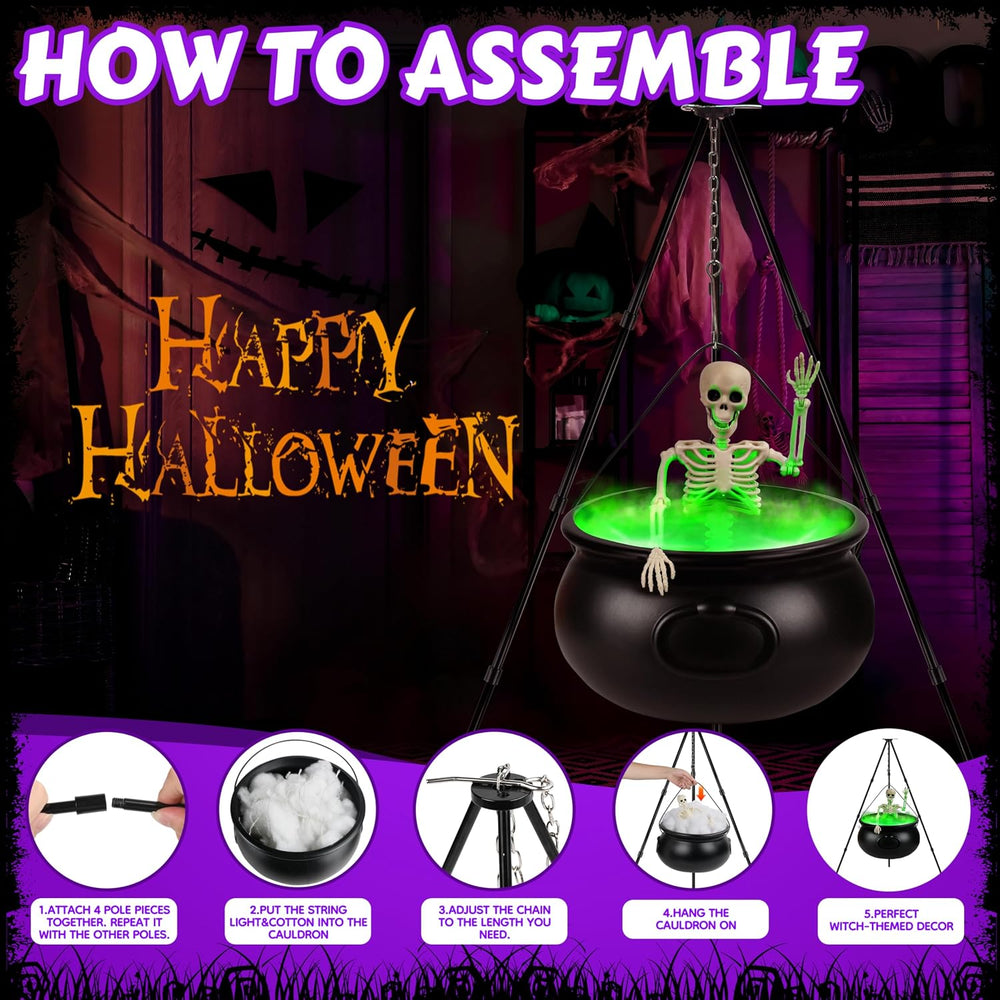 Halloween Decorations Outdoor, 12.6” Large Witches Cauldron Kettle on Tripod ...