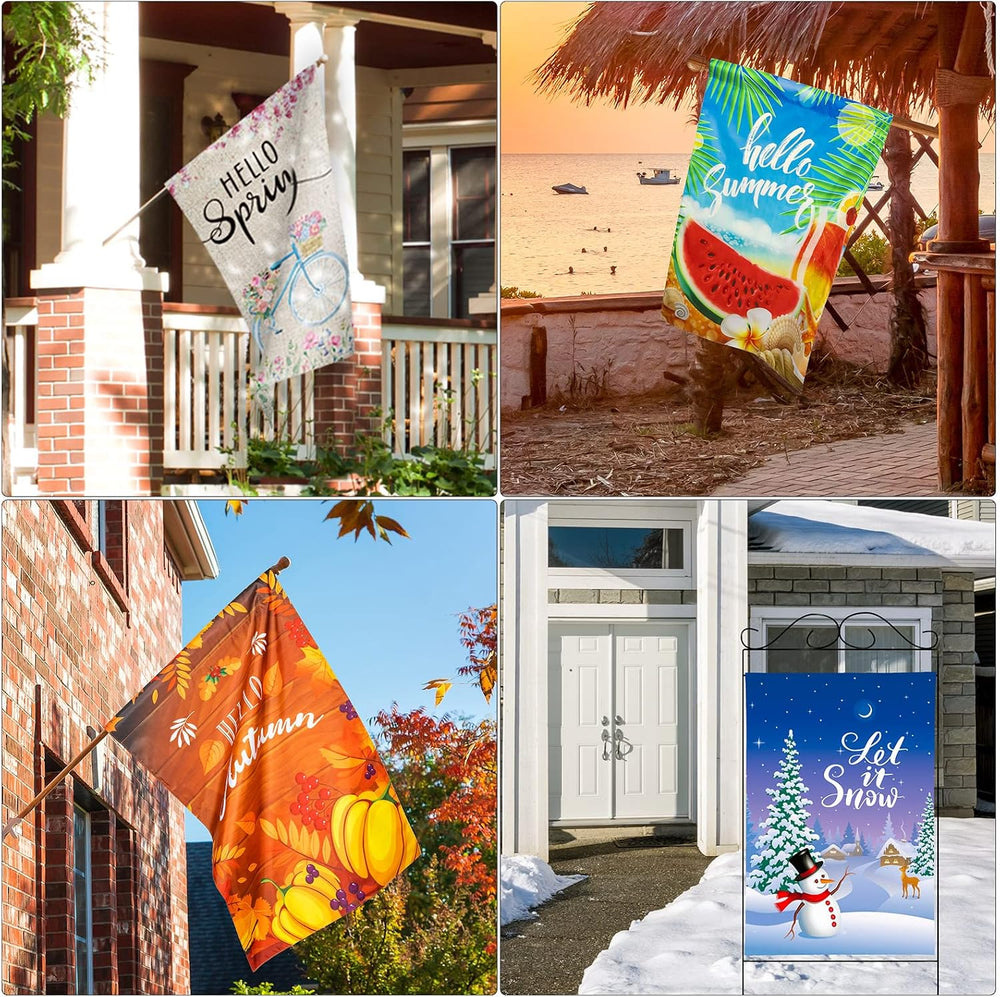 12 Pack Seasonal Yard Flags 28x40 in Double Sided Fall Holiday
