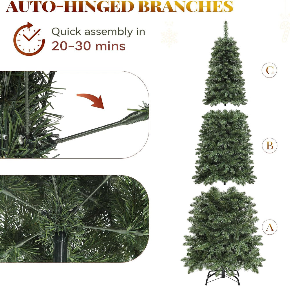 YITAHOME 7.5FT Prelit Green Fraser Fir Pencil Christmas Tree with Remote