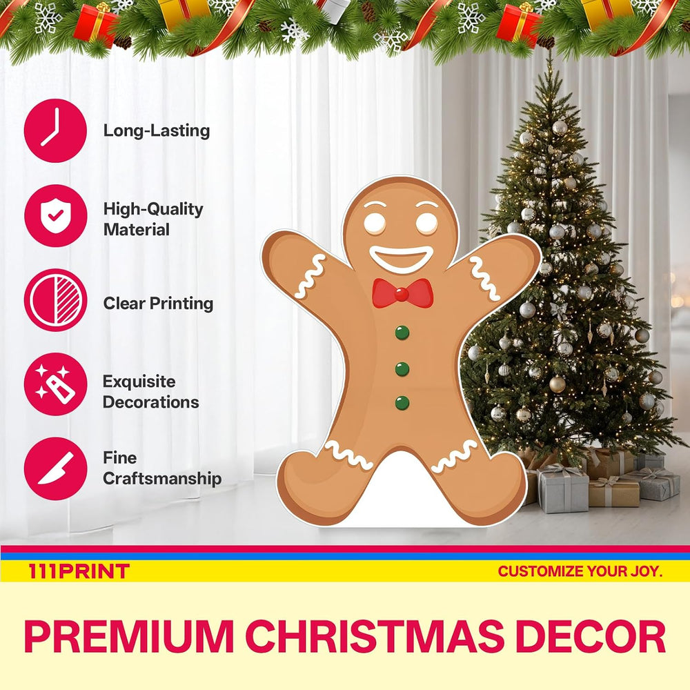 Life Size Christmas Gingerbread Cardboard Cutout Standee, 4FT