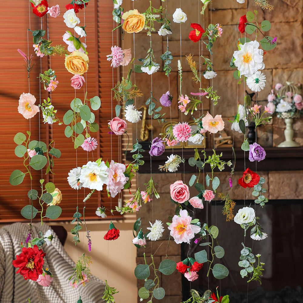 6 Pcs 35.6 ft Hanging Flower Artificial Wildflower Garlands Floral Vines