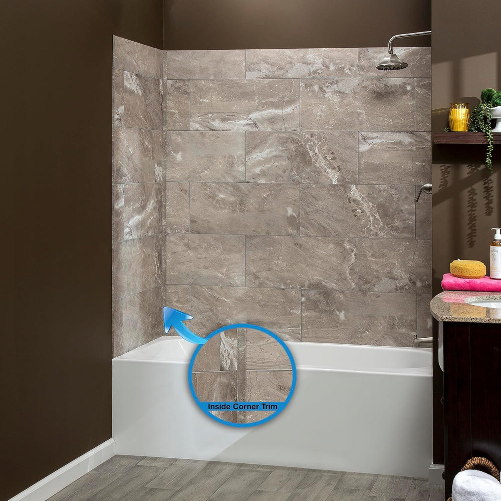 Palisade 94 in. Vinyl Inside Corner Trim in Venetian Marble (5 Pack)