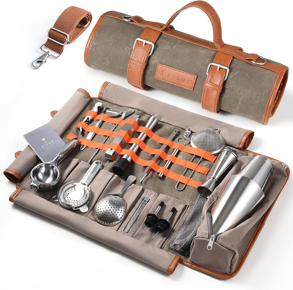 Travel Bartender Kit – 22-Pc Bartending Kit with Bar Tools Bartender Accessor...