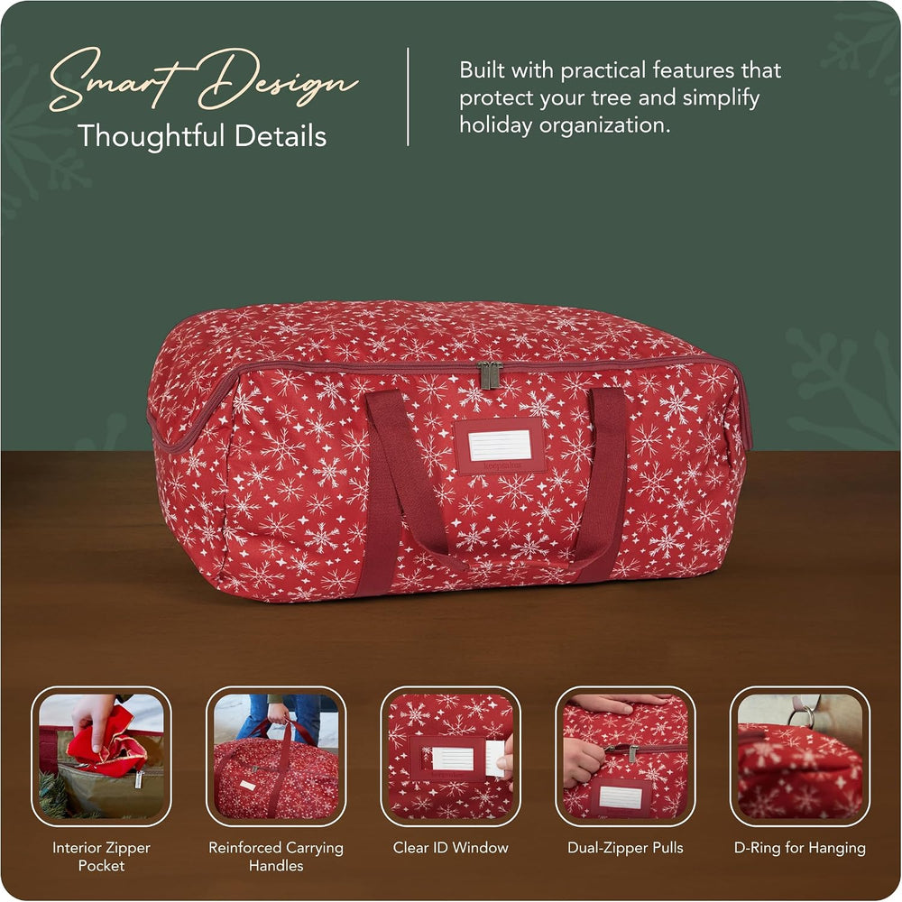 Covermates Christmas Tree Storage Bag, Fits 3 ft Trees, Red Snowflake