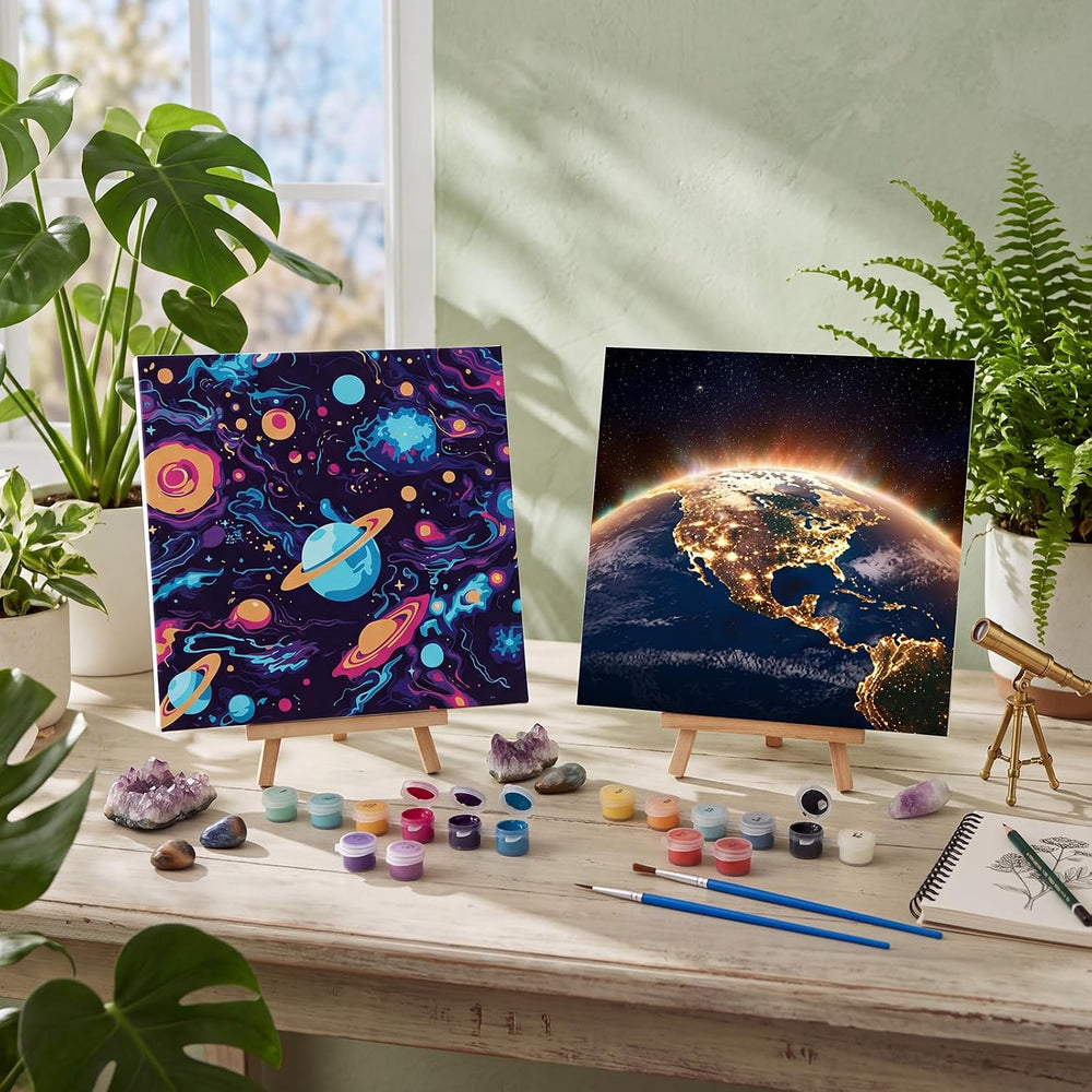 Nezyo 12 Sets Paint by Numbers for Adults with Frame, 8x8 Inch Canvas
