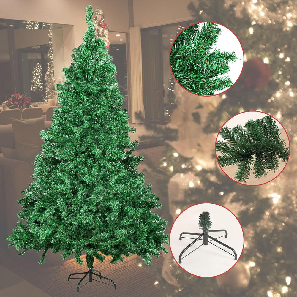 Artificial Christmas Tree, 1000 PVC Tips Full Hinged Spruce Tree with Foldabl...