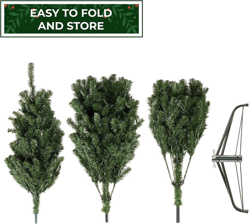Casafield 9FT Realistic Pre-Lit Green Spruce Artificial Holiday Christmas Tre...