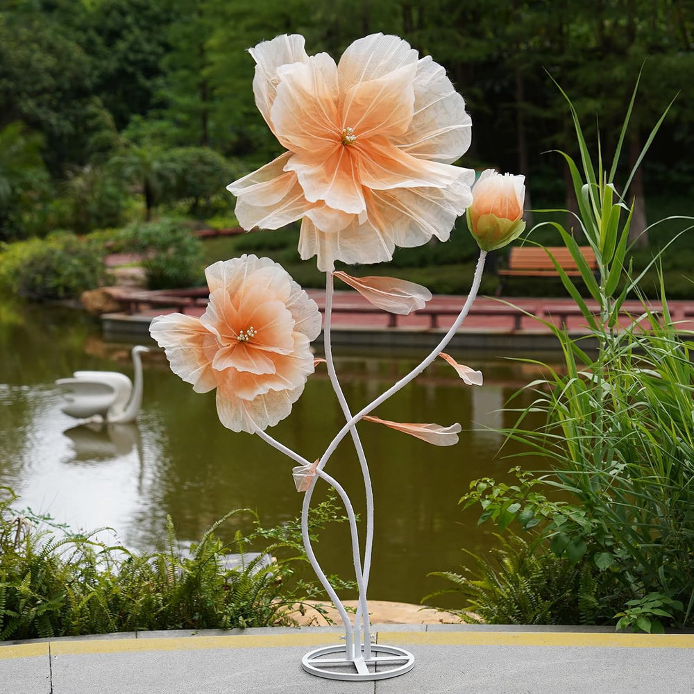 Giant Artificial Flower Decor,Oversized Gradient Organza Flower with Bendable...