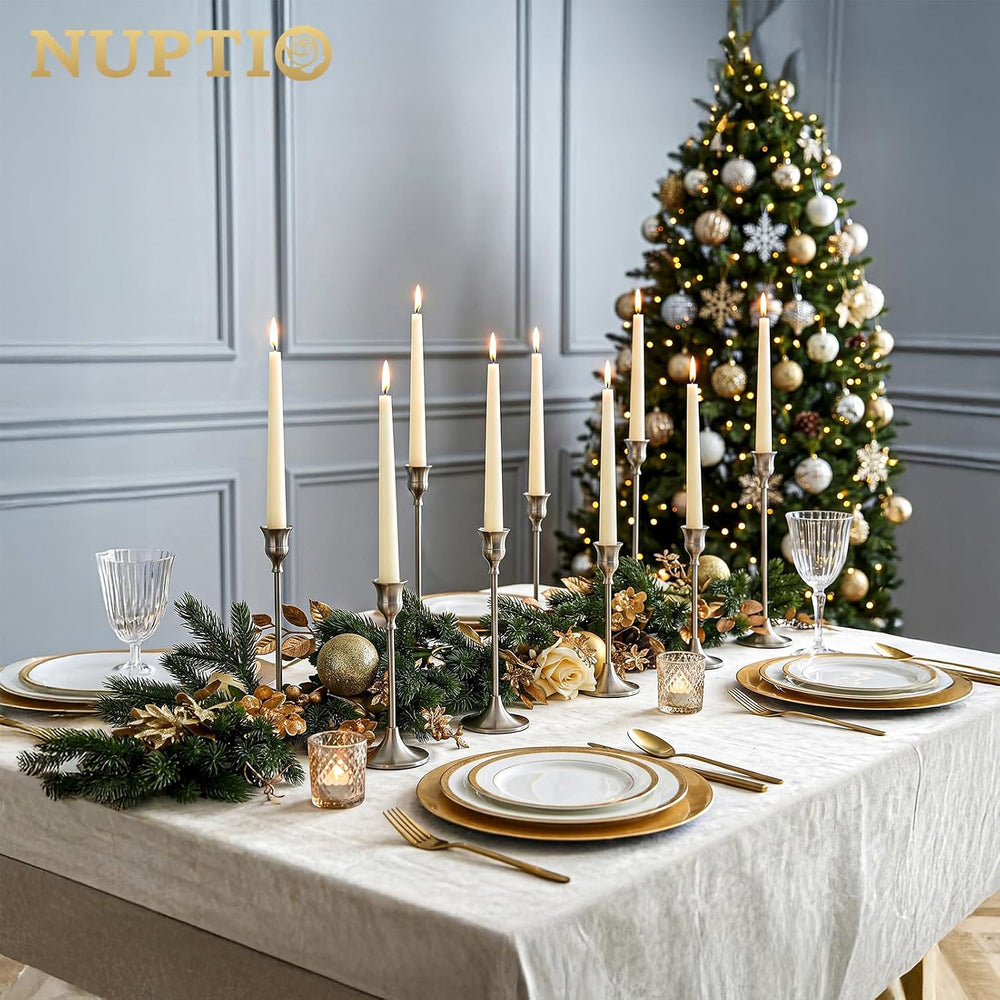 NUPTIO Candlestick Holders Vintage Centerpiece: Sold Aluminum, Set of 6