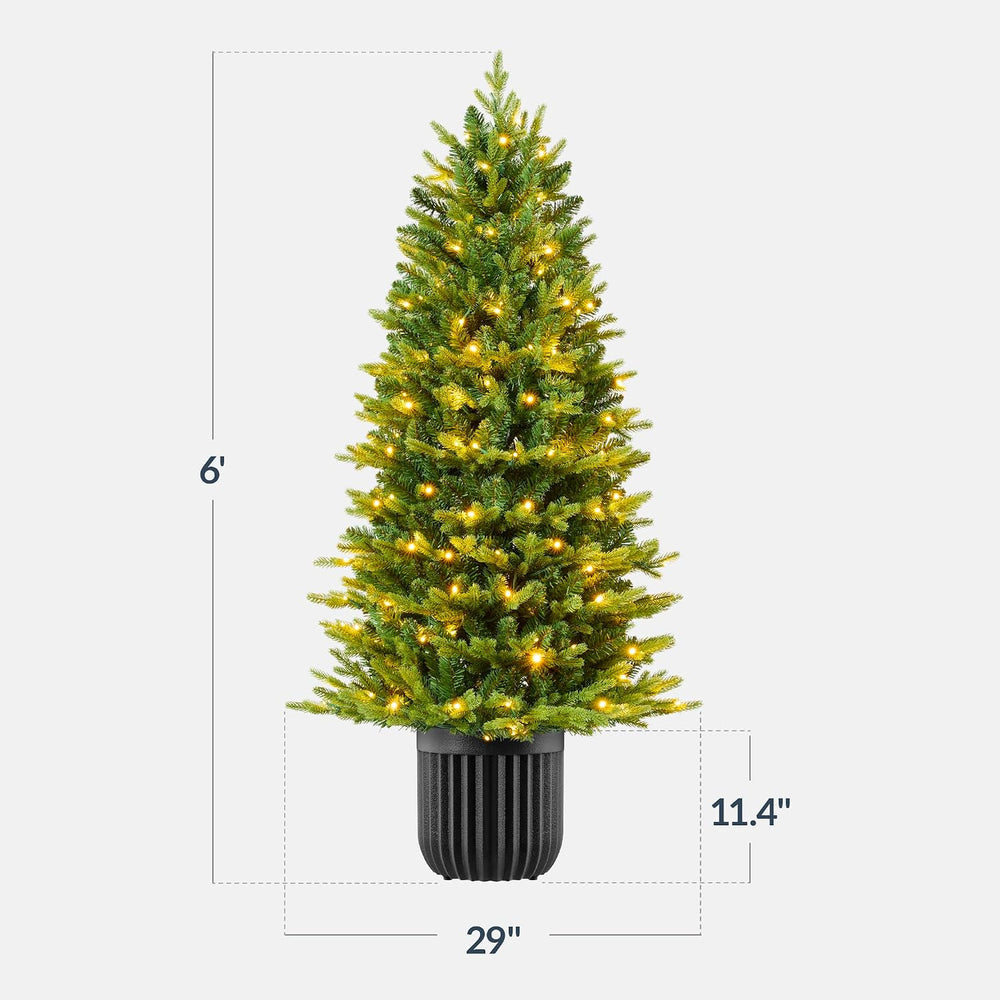 Best Choice Products Prelit Potted Pencil Christmas Tree, 6Ft Realistic Artif...