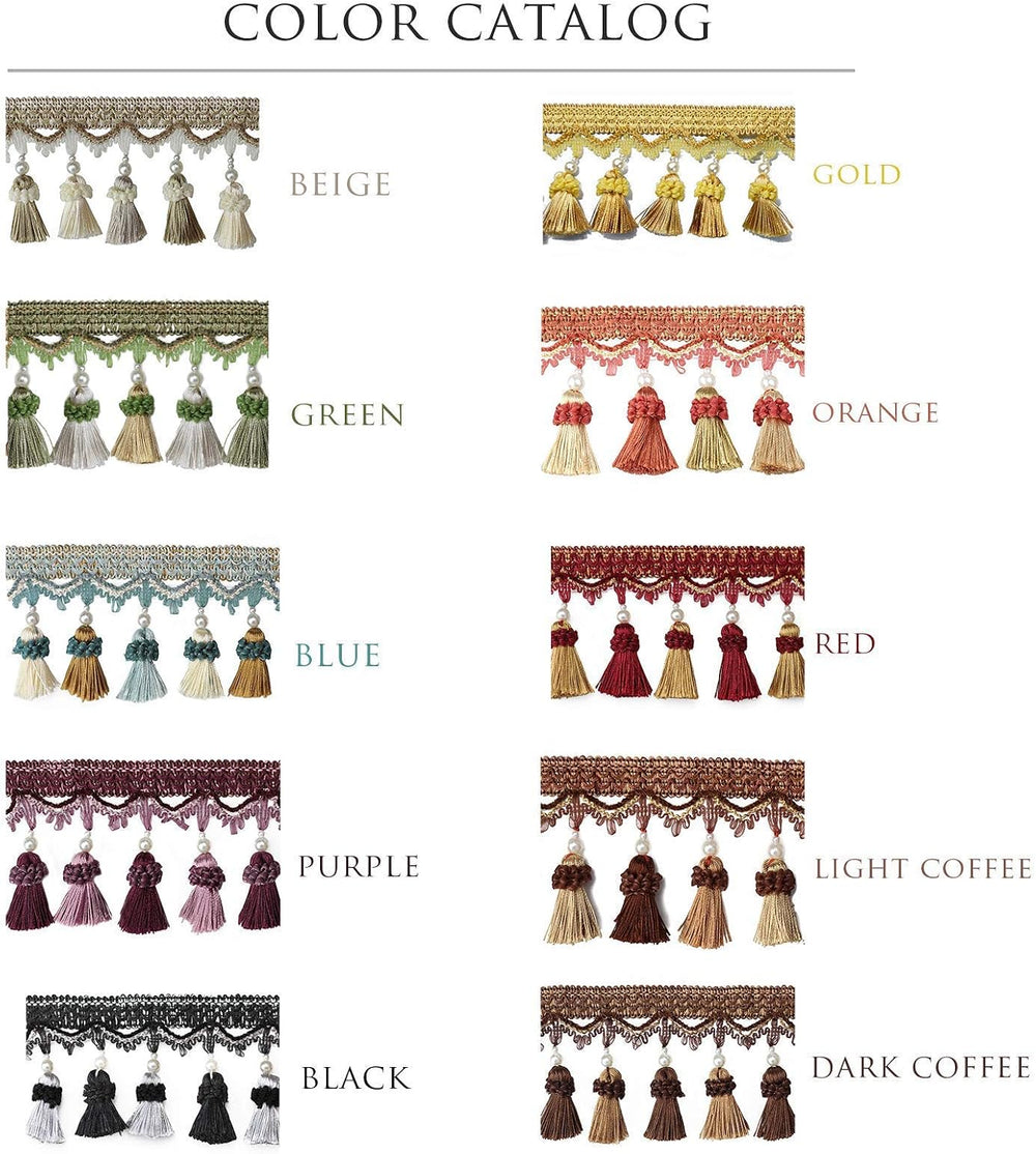 BEL AVENIR Tassel Fringe Trim 6.5 Yard x 3.15 Inches Tassel Fringes