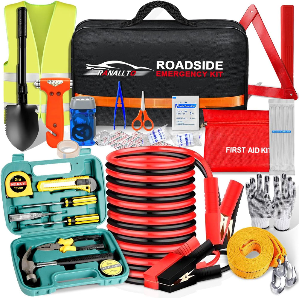 Car Emergency Roadside Tool kit,Road Side Safety Assistance Kit for Women Men...