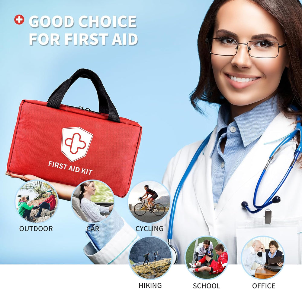 Kitgo First Aid Kit with Hospital Grade Medical Supplies, 220pcs Emergency Me...