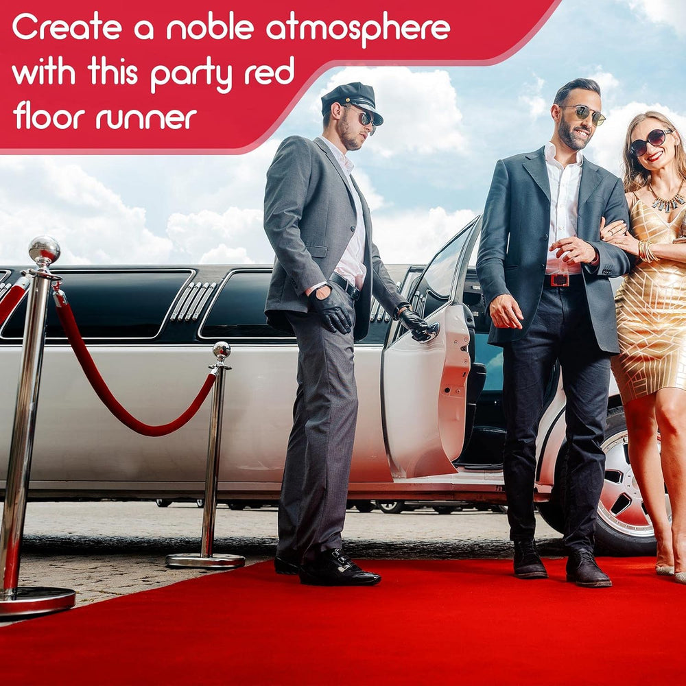 Boao 49 X 2.3 Ft Neoprene Carpet Runner Red, Non Slip Rubber Backed