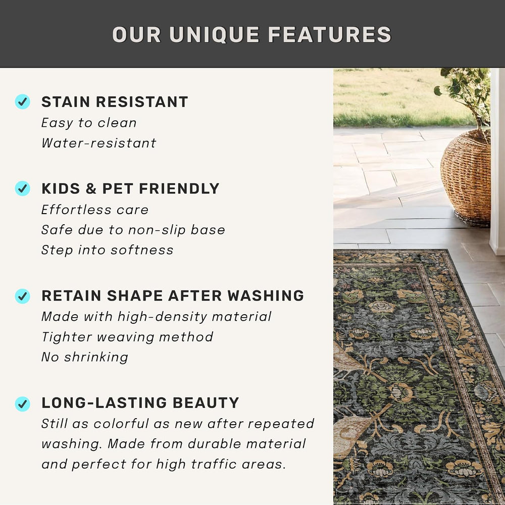 Vintage Runner Rugs for Hallways - 2'6"x8' Wide Kitchen Runners,...