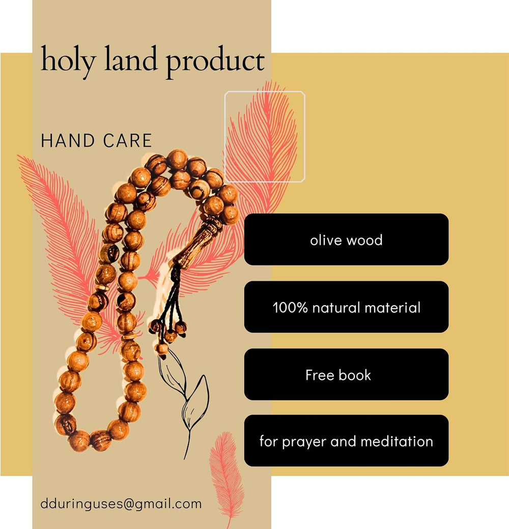 DURINGUSES® Handmade Olive Wood Tasbih 33 Beads 12mm Prayer Beads
