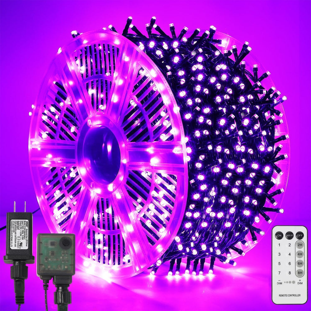 WATERGLIDE 1000 LED Halloween String Lights, 328 FT Green Wire LED Decorative...