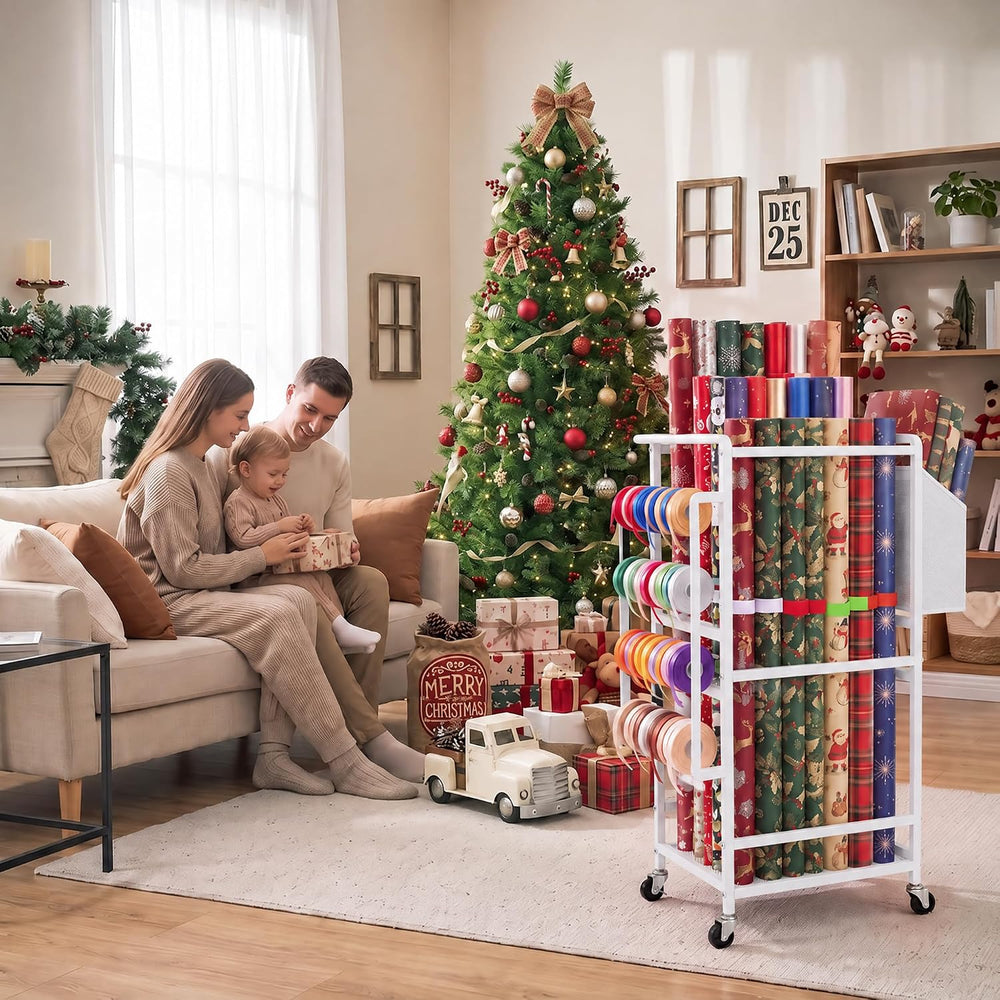 Nyamofly Wrapping Paper Storage Cart, Wrapping paper organizer storage