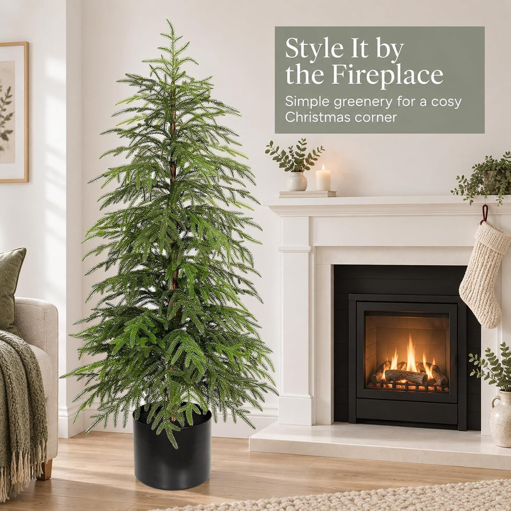4FT Norfolk Pine Christmas Tree, Soft Touch Potted Artificial Trees