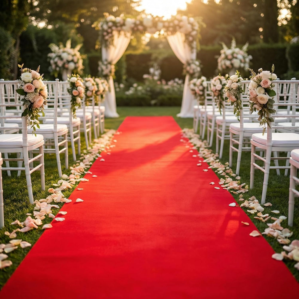 Thick Disposable Red Aisle Runner, 3x100 Feet