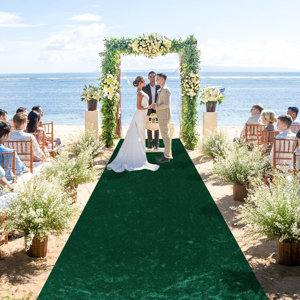 Wedding Aisle Runner Hunter Green Velvet Aisle Runner Rug 5x15FT Wedding Carp...