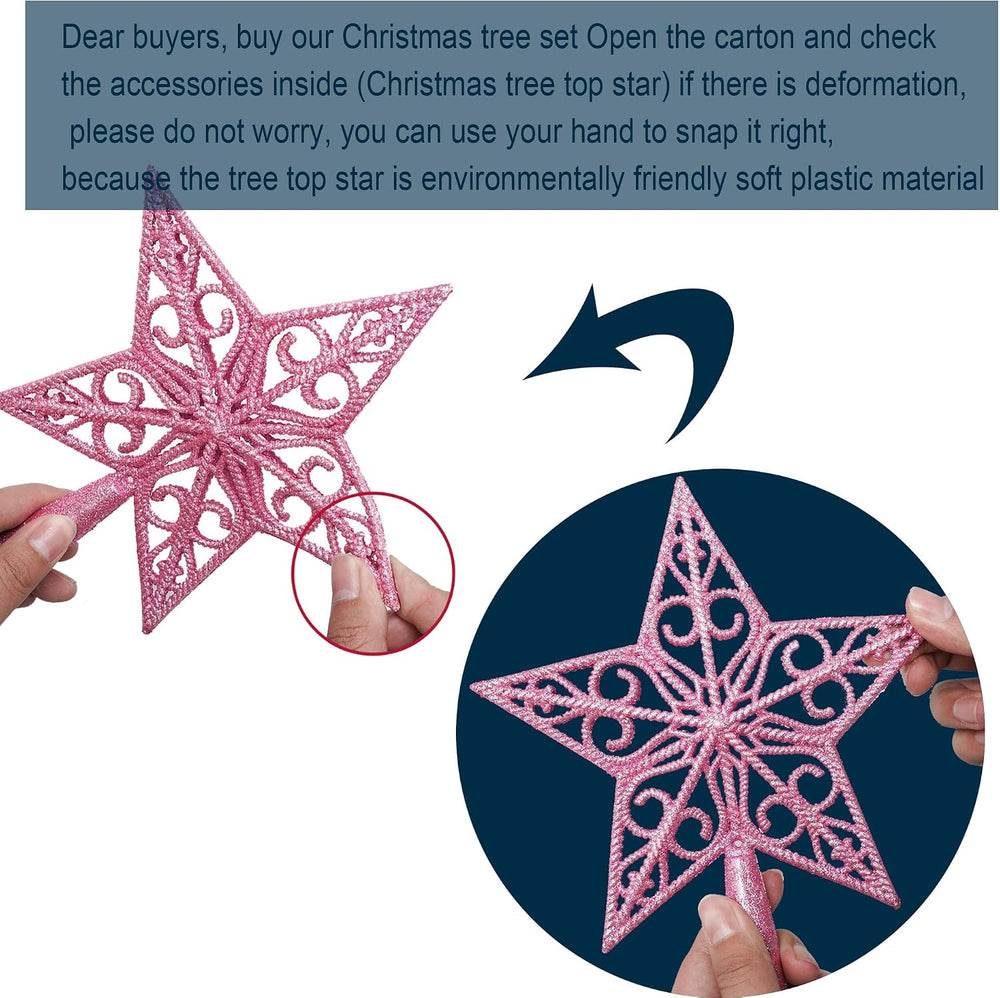 KTKDE 7.5ft Pink Christmas Tree, Artificial Christmas Tree, Sturdy Metal Stan...