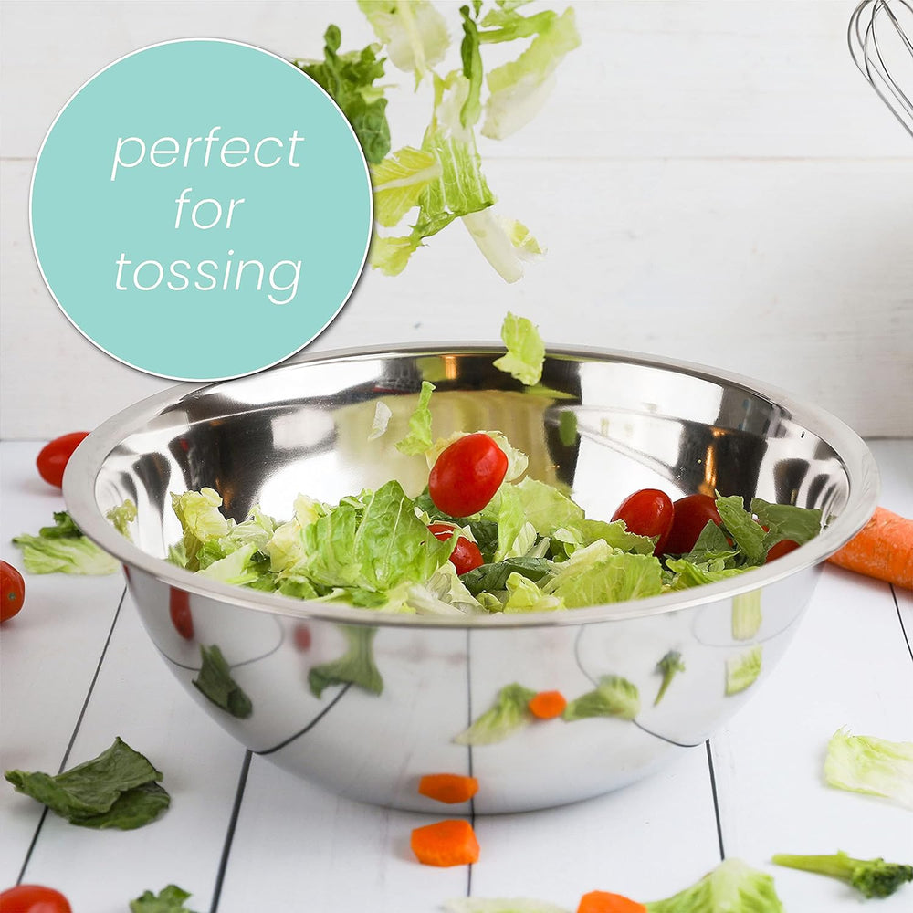 WHYSKO Stainless Steel Mixing Bowls Set, 5-Piece Meal Prep & Food Storage
