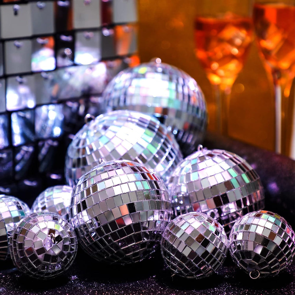Funtery 100 Pcs Disco Balls Bulk Silver,0.8'',1.6'',2.4'&...