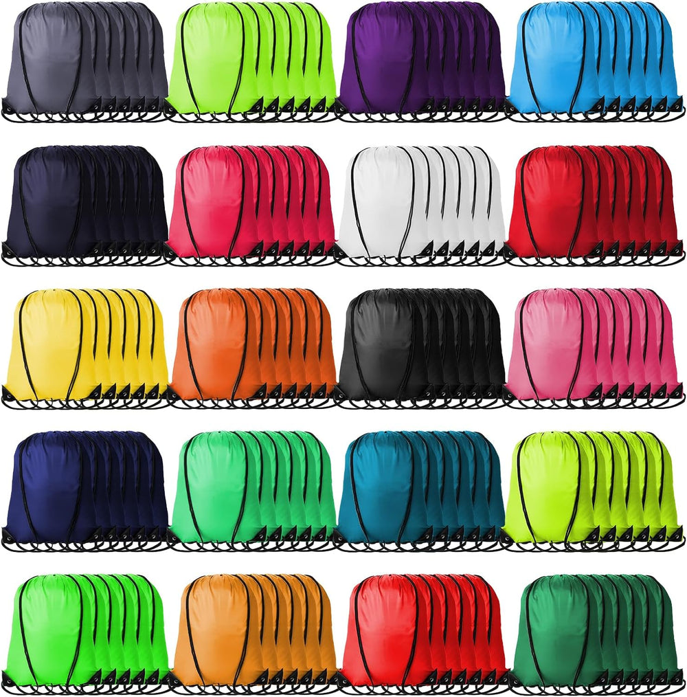 Kuhome 120Pcs Drawstring Backpacks Bulk String Bag Cinch Sack Pack Storage Kn...