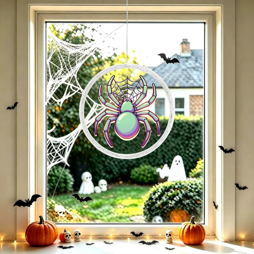 3 Pack Rechargeable Indoor Halloween Window Lights,4/6/12H Timer Function