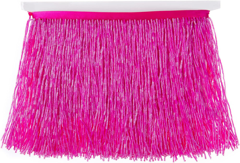 Beaded Fringe Trim,Ribbon Tassel Fringe Trim 6 Inch Wide 3 Yards Long for Cra...