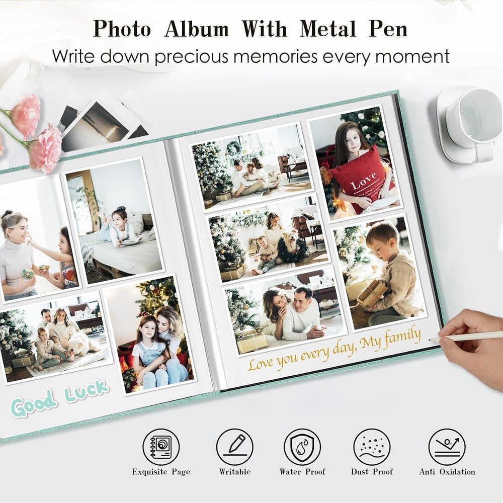 Spbapr Large Photo Album Self Adhesive Linen cover DIY Magnetic Scrapbook alb...