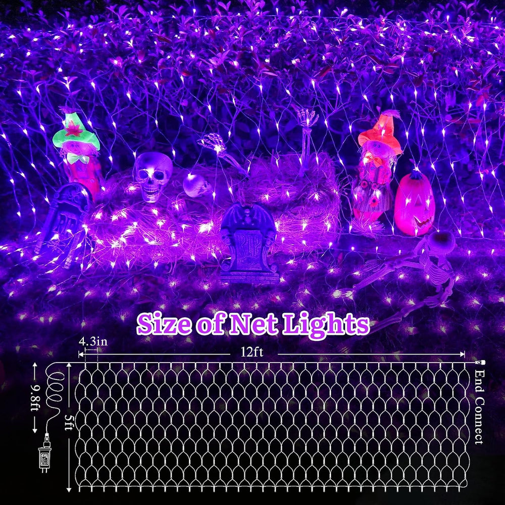 Purple Halloween Net Lights Outdoor Mesh Lights 12 * 5ft