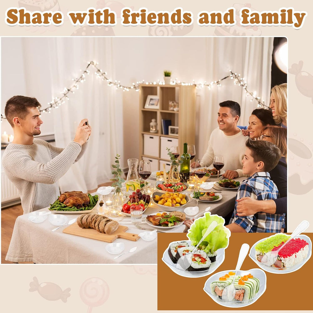 Potchen 300 Pack 3.1'' Mini Dessert Plates with Tasting Spoons Mini P...